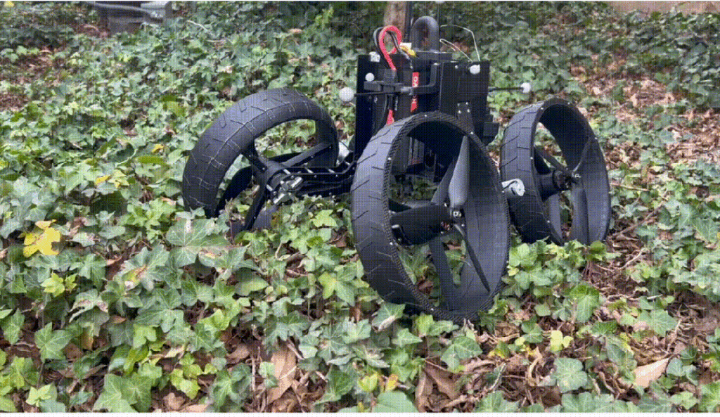 空中变形机器人行进过程中直接起飞