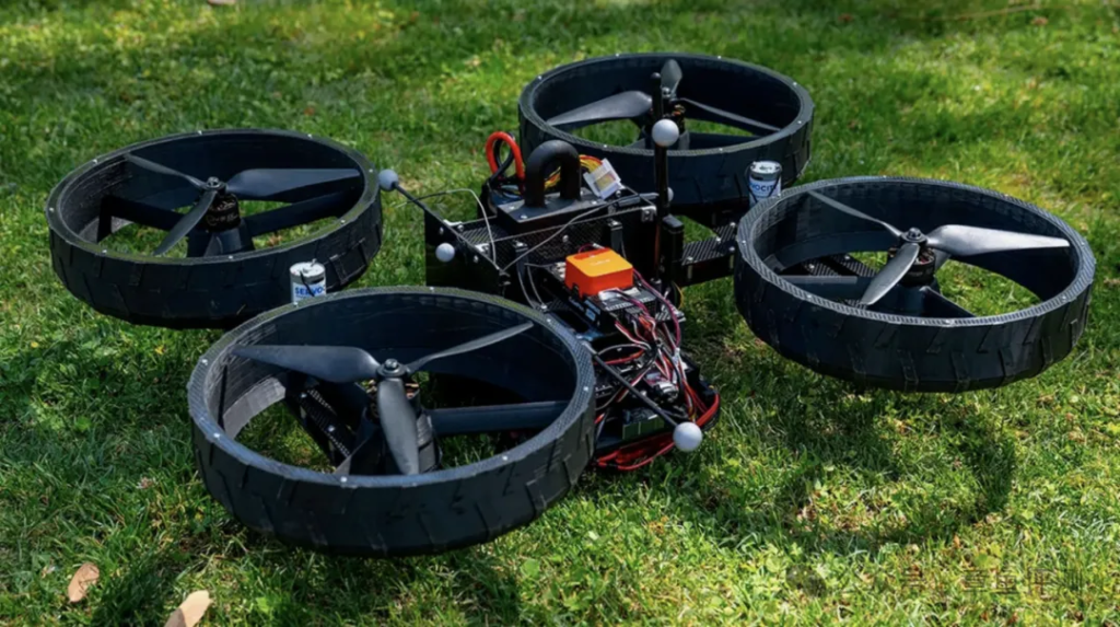 空中变形机器人行进过程中直接起飞