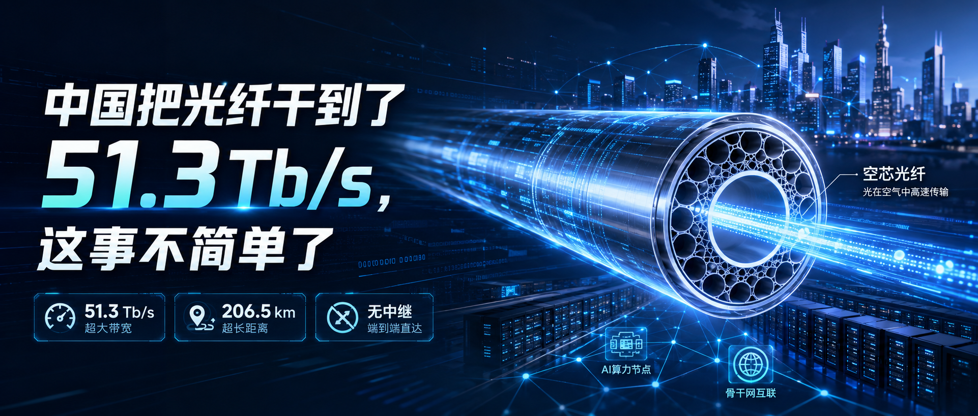 中国把光纤干到了51.3Tb/s,这事不简单了